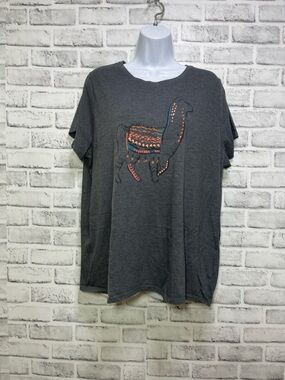 Sonoma Llama Dark Gray Tee Shirt XXL